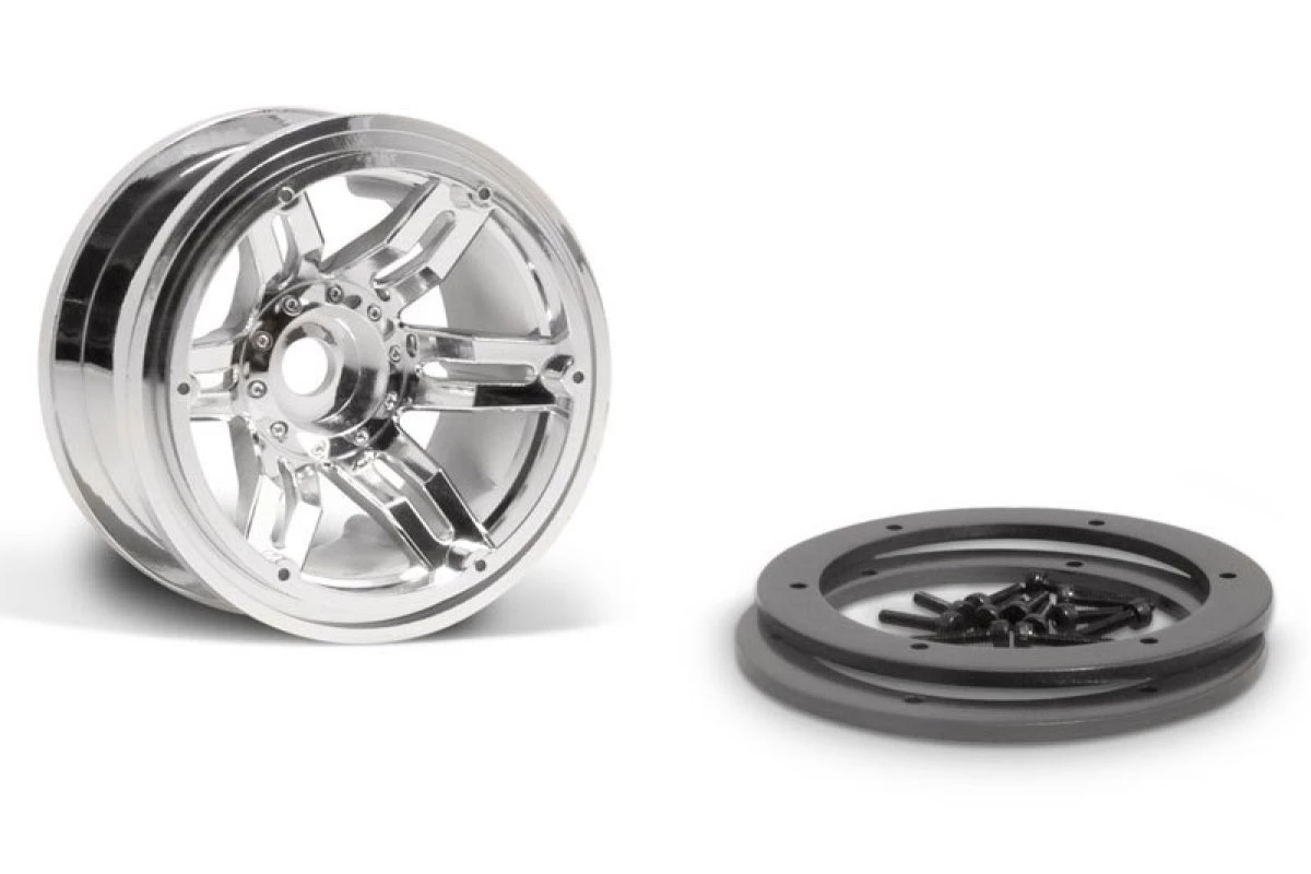 AX8092 | Axial 2.2" Rockster Chrome Beadlock Rims 2Pcs 1 AX8092 | Axial 2.2" Rockster Chrome Beadlock Rims 2Pcs