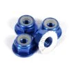 AXA1046 | Axial 4mm Blue Aluminium Flanged Nyloc Serrated Nuts 4Pcs